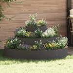 vidaXL Cache-pot de jardin Noir 120 x 120 x 20 cm Acier