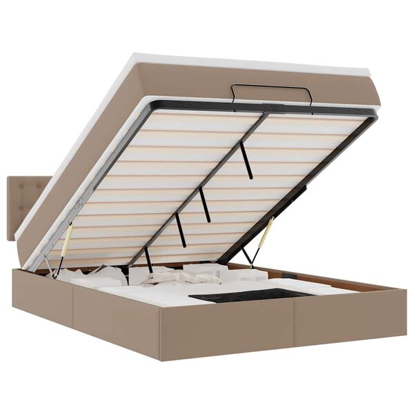 VidaXL Cadre de lit ottoman et matelas cappuccino 140x190cm similicuir