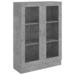 vidaXL Armoire à vitrine Gris béton 82 5x30 5x115 cm Bois d'ingénierie