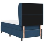 vidaXL Lit à ressorts avec matelas Bleu 90 x 190 cm tissu