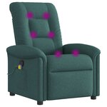 vidaXL Fauteuil de massage inclinable Vert foncé Tissu