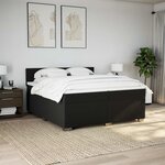 vidaXL Sommier à lattes de lit avec matelas Noir 200x200 cm Tissu