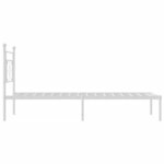 vidaXL Cadre de lit métal sans matelas et tête de lit blanc 107x203 cm