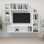 vidaXL Ensemble de meubles TV 4 Pièces Blanc Bois d'ingénierie