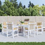 vidaXL Coussins de chaise à dossier bas lot de 6 beige mélangé tissu