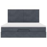 vidaXL Cadre de lit ottoman avec matelas gris foncé 200x200 cm velours