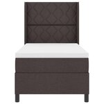vidaXL Lit à ressorts avec matelas et LED  marron foncé  100x200 cm en tissu
