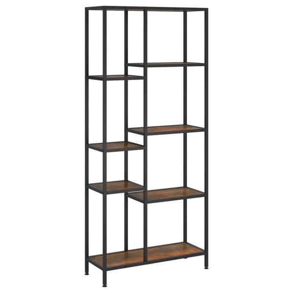 vidaXL Étagère à livres 80x30x180 cm Acier et bois d'ingénierie