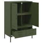 vidaXL Buffet haut vert olive 68x39x101 5 cm acier