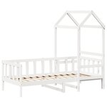 vidaXL Lit de jour avec toit sans matelas blanc 80x200 cm bois massif