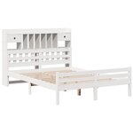 vidaXL Lit bibliothèque sans matelas blanc 150x200 cm bois pin massif