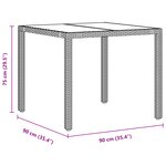 Ensemble de jardin 5 pièces gris en rattan poly