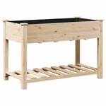 vidaXL Cache-pot de jardin avec étagère Beige 115 x 59 x 76.5 cm