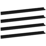 vidaXL Étagères murales 4 Pièces Noir 100x9x3 cm