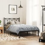 vidaXL Cadre de lit métal sans matelas avec tête de lit noir 100x200cm