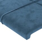 vidaXL Tête de lit à LED Bleu foncé 147x16x78/88 cm Velours
