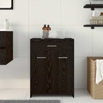 vidaXL Cabinet de Salle de Bain avec tiroir Chêne noir 60 x 33 x 80 cm