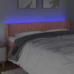 vidaXL Tête de lit à LED Rose 183x16x78/88 cm Velours