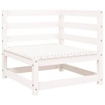 vidaXL Canapé de jardin 3 places blanc bois de pin massif