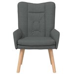 Chaise Relaxante vidaXL Gris Foncé Tissu