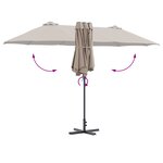 vidaXL Parasol de jardin Taupe 380 x 196 x 235 cm