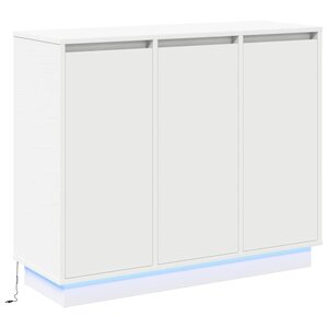 Buffet vidaXL avec LED Blanc 90x32x75 cm en bois d'ingénierie