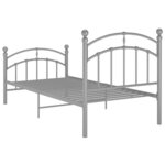 vidaXL Cadre de lit sans matelas gris métal 100x200 cm