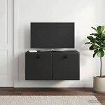 vidaXL Meuble TV mural 59 5 x 41 x 30 cm Noir Bois d'ingénierie