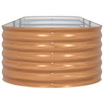 vidaXL Lit de jardin surélevé marron avec look bois 320x80x44 cm en acier