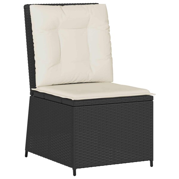 vidaXL Canapé de jardin Noir et blanc crème polyrotin