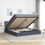 VidaXL Cadre de lit ottoman avec matelas gris foncé 160x200 cm velours