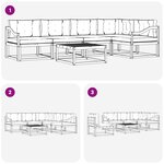 vidaXL Ensemble de canapés d'extérieur 6 pc Blanc et Beige