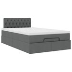 vidaXL Lit ottoman avec matelas gris foncé 120x200 cm tissu