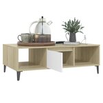 vidaXL Table basse blanc chêne sonoma 103 5x60x35 cm bois d'ingénierie