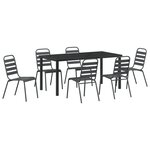 vidaXL Set de jardin 7 pièces en acier gris foncé