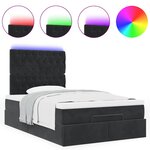 vidaXL Cadre de lit ottoman avec matelas noir 120x190 cm tissu