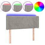vidaXL Tête de lit à LED Gris clair 103x16x78/88 cm Velours
