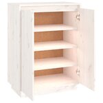 vidaXL Armoire à chaussures Blanc 60x35x80 cm Bois de pin massif