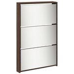 vidaXL Armoire à chaussures miroir 5niveaux Chêne marron 63x17x169 5cm
