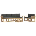 vidaXL Ensemble de canapés d'extérieur 7 Pièces Blanc et anthracite