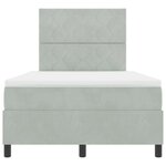 vidaXL Lit à ressorts avec matelas Gris clair 120 x 200 cm Velours