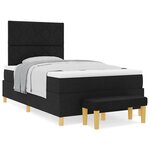 vidaXL Lit à ressorts avec matelas Noir 120 x 190 cm tissu