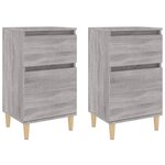 vidaXL Tables de chevet 2 Pièces sonoma gris 40x35x70 cm