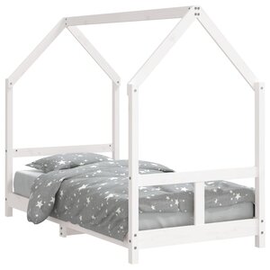 vidaXL Cadre de lit pour enfant blanc 80x160 cm bois de pin massif