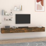 vidaXL Armoires murales 2Pièces Chêne fumé 102x30x20 cm Bois d'ingénierie