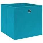 vidaXL Boîtes de rangement 4 Pièces Tissu intissé 28x28x28 cm Bleu azuré