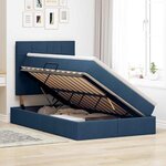 vidaXL Lit avec rangement et matelas Bleu 120 x 190 cm tissu