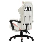 vidaXL Fauteuil de jeux vidéo et repose-pied Rose et blanc Similicuir