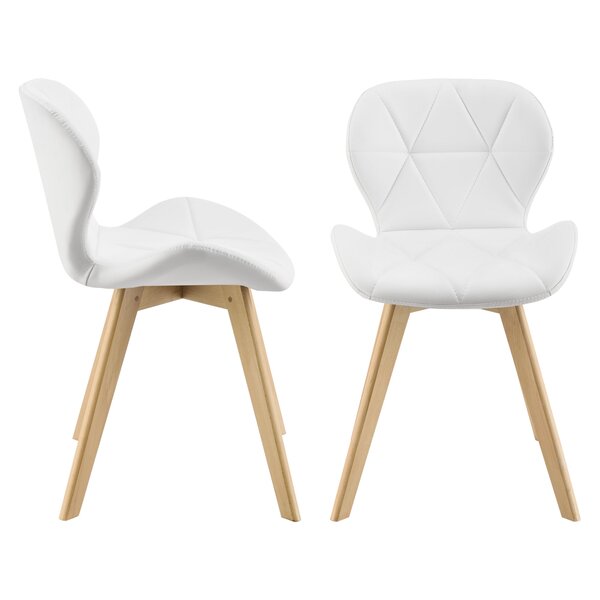 Lot de 2 chaises similicuir 81 x 57 x 49 cm blanc 03_0006756