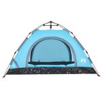 vidaXL Tente de camping 4 personnes bleu libération rapide